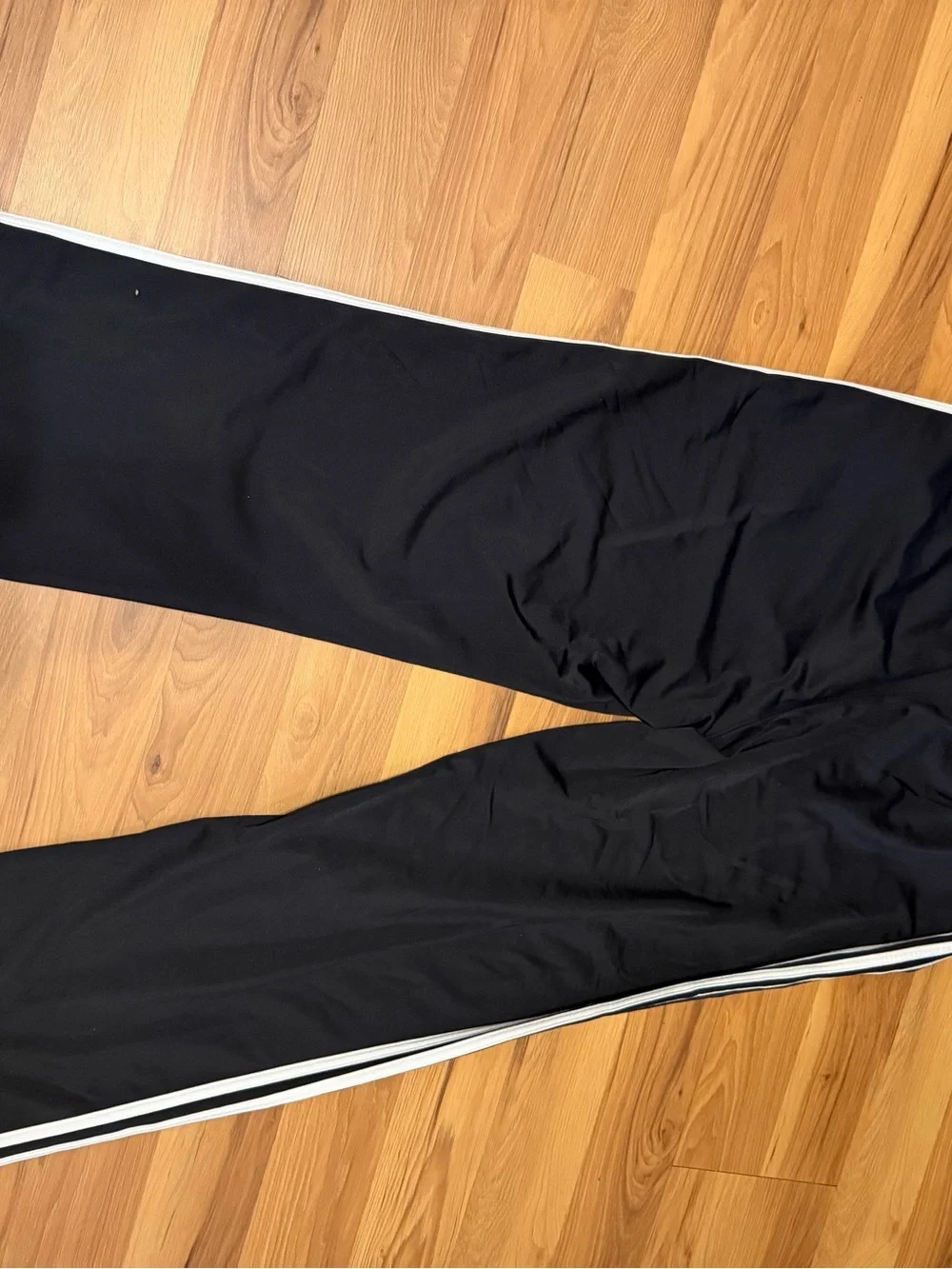 2008 adidas Black Jogger Pants with White Tag Detail